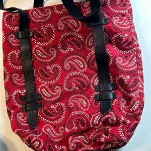 JEFFREY CAMPBELL - Unreleased Red Embroidered Bandana Print Shoulder Bag